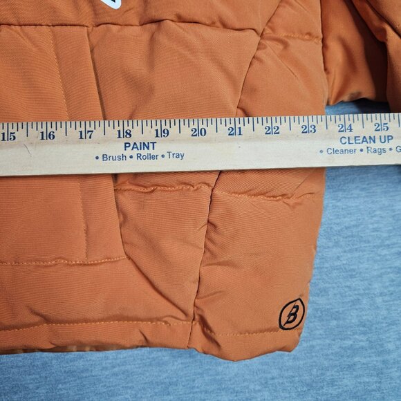 Body By Raven Tracy Camp puffer Burnt Orange Cropped Jacket Pullover Size S - Picture 10 of 10